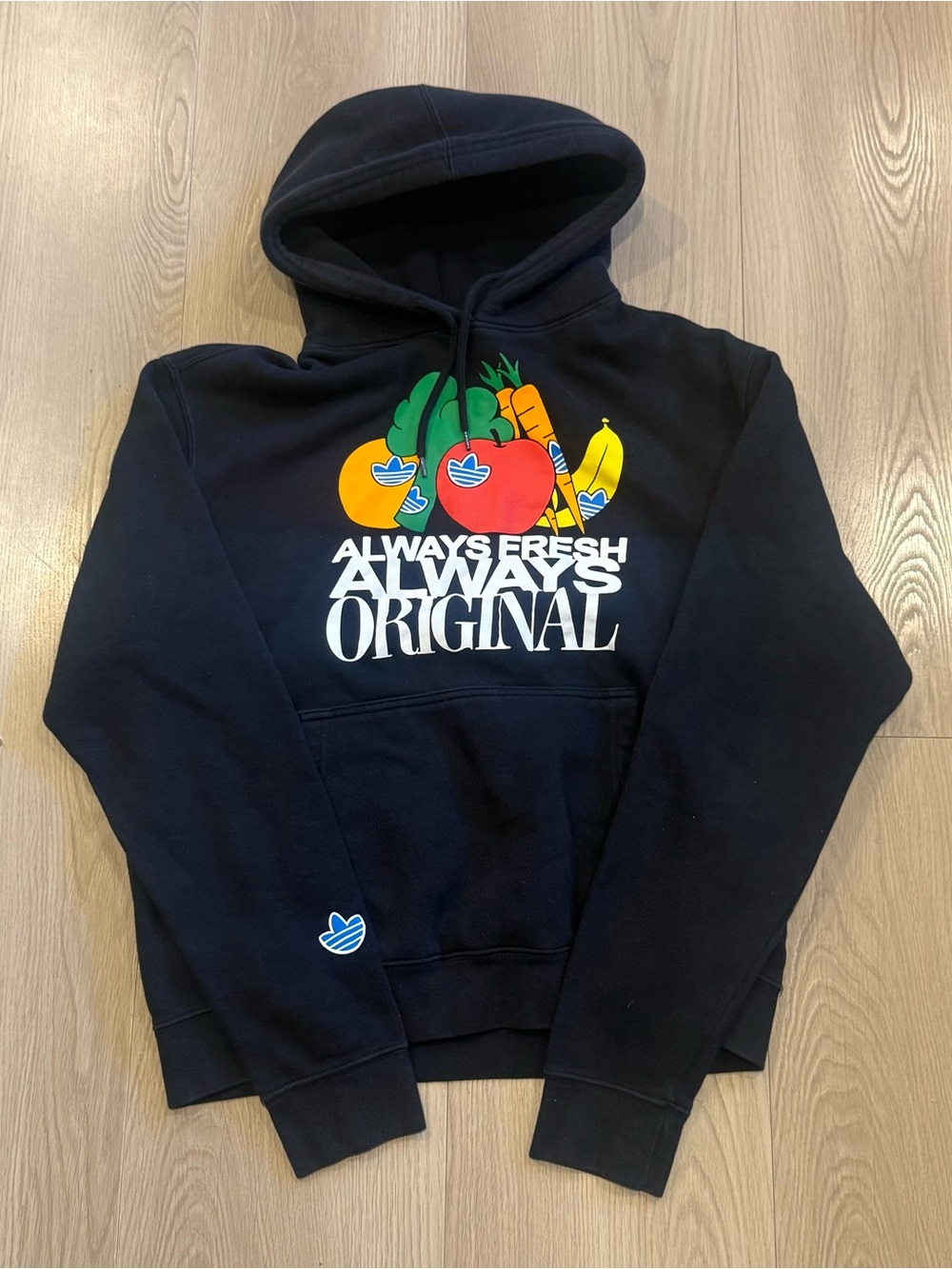 adidas Originals Always Fresh Black Graphic Hoodie | Men's Medium Sweatshirt